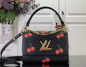Louis Vuitton LV x TM Twist MM Black Cherry 23x16x8cm