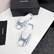 Louis Vuitton LV White Blue Slides - 1