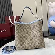 Gucci GG Emblem Small Tote Bag Light Blue 25x25x15.5cm - 1