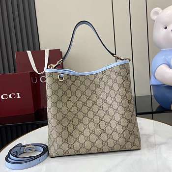 Gucci GG Emblem Small Tote Bag Light Blue 25x25x15.5cm