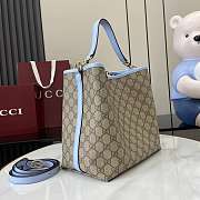 Gucci GG Emblem Small Tote Bag Light Blue 25x25x15.5cm - 5