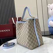 Gucci GG Emblem Small Tote Bag Light Blue 25x25x15.5cm - 4