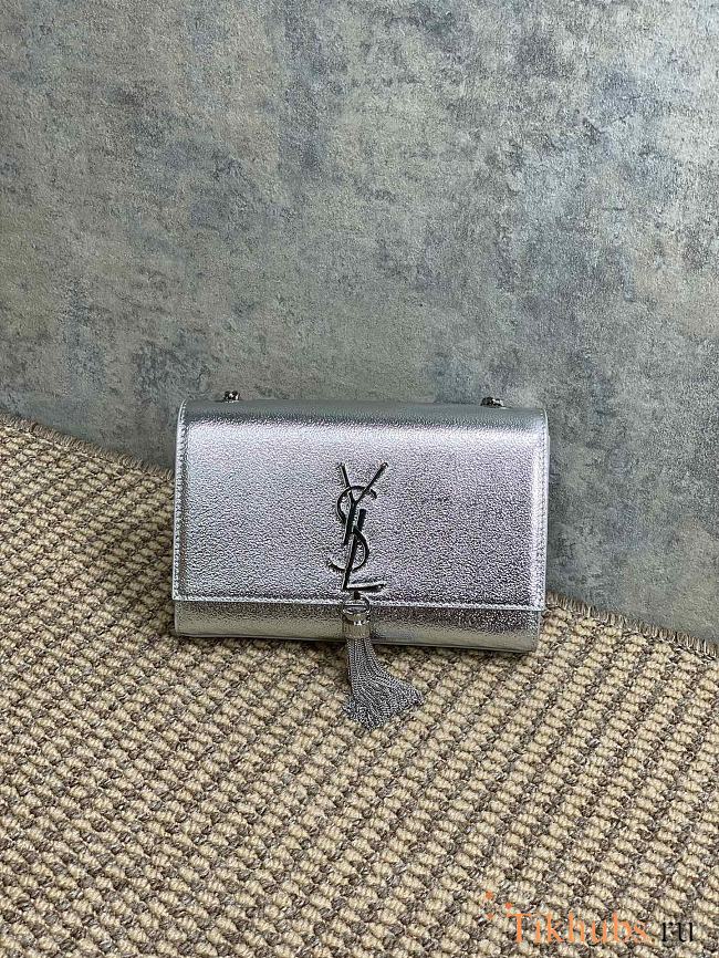 YSL Kate Small Chain Silver Bag 20x12.5x5cm - 1