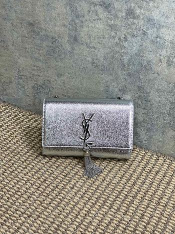 YSL Kate Small Chain Silver Bag 20x12.5x5cm