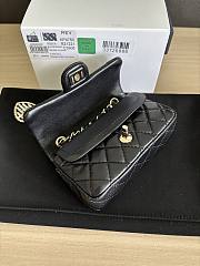 Chanel Flap Bag Mini with Hook Lambskin Gold Black 12.5x8x5cm - 5