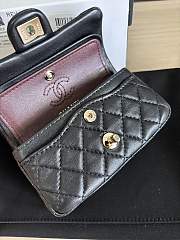 Chanel Flap Bag Mini with Hook Lambskin Gold Black 12.5x8x5cm - 4