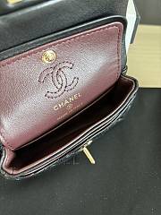 Chanel Flap Bag Mini with Hook Lambskin Gold Black 12.5x8x5cm - 3