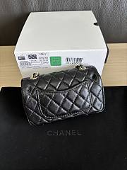 Chanel Flap Bag Mini with Hook Lambskin Gold Black 12.5x8x5cm - 2