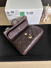 Chanel Flap Bag Mini with Hook Lambskin Gold Brown 12.5x8x5cm - 6