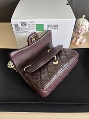 Chanel Flap Bag Mini with Hook Lambskin Gold Brown 12.5x8x5cm - 5