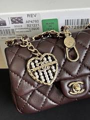 Chanel Flap Bag Mini with Hook Lambskin Gold Brown 12.5x8x5cm - 3