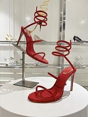 Rene Caovilla Jewel Snake With Heel Red 10cm - 5