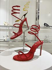 Rene Caovilla Jewel Snake With Heel Red 10cm - 3