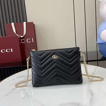 Gucci GG Marmont Pochette With Chain Black 21x15x3.5cm