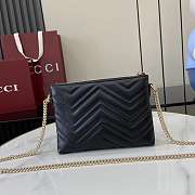 Gucci GG Marmont Pochette With Chain Black 21x15x3.5cm - 3