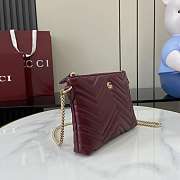 Gucci GG Marmont Pochette With Chain Red 21x15x3.5cm - 5