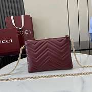 Gucci GG Marmont Pochette With Chain Red 21x15x3.5cm - 3