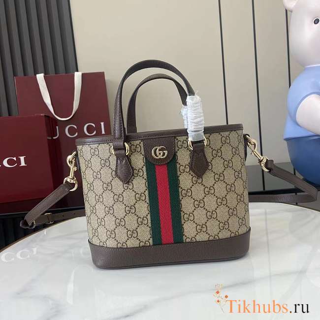 Gucci Ophidia Small Tote Bag Brown 22.5x17x11cm - 1