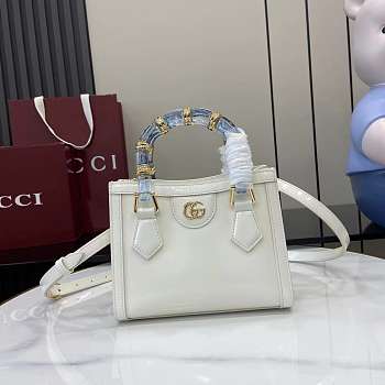 Gucci Diana Small Tote Bag Purple White 20x16x10cm