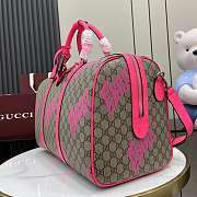 Gucci Medium Duffle Bag Print Beige Pink 44x29x23cm - 5