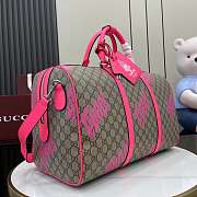 Gucci Medium Duffle Bag Print Beige Pink 44x29x23cm - 4