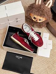 Celine Racer Low Top Sneaker Burgundy Suede - 4