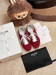 Celine Racer Low Top Sneaker Burgundy Suede - 2