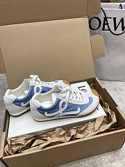 Loewe Ballet Runner 2.0 Nylon Calfskin White Blue Sneaker - 5