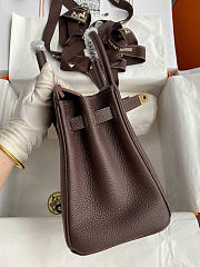 Hermes Birkin 25 Bag Brown Gold Togo 25cm - 6