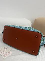 Valentino Tote Bag Raffia Blue 35x25x17cm - 4