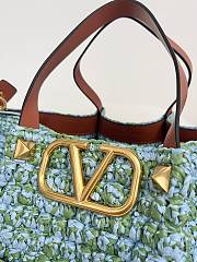 Valentino Tote Bag Raffia Blue 35x25x17cm - 3