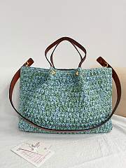 Valentino Tote Bag Raffia Blue 35x25x17cm - 2