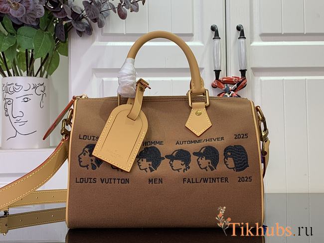 Louis Vuitton LV Pharrell x Nigo Speedy Bag 25 Brown 25x19x15cm - 1