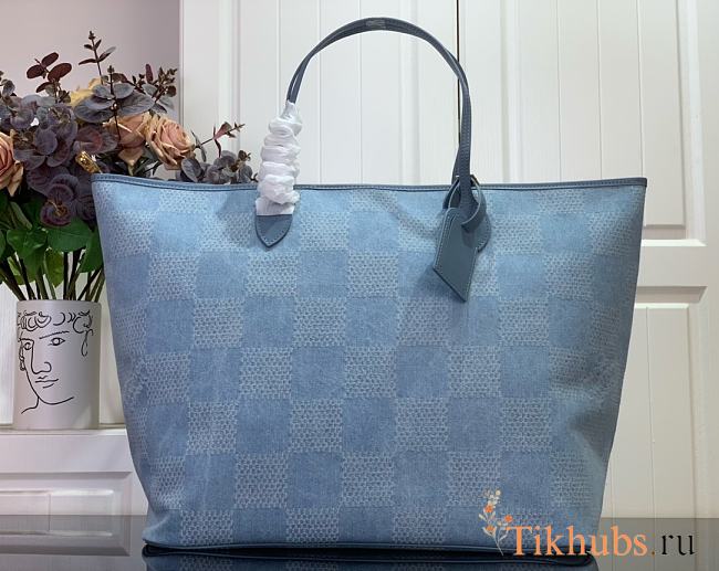 Louis Vuitton LV Nevereverfull Denim Blue Bag 60x38x23cm - 1