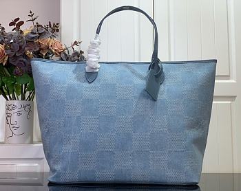 Louis Vuitton LV Nevereverfull Denim Blue Bag 60x38x23cm