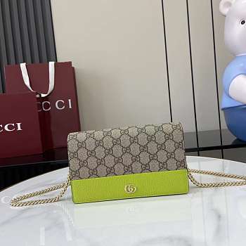 Gucci GG Marmont Wallet On Chain Beige Green 20x12.5x4cm