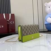 Gucci GG Marmont Wallet On Chain Beige Green 20x12.5x4cm - 6