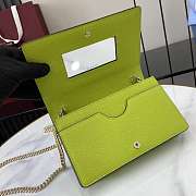 Gucci GG Marmont Wallet On Chain Beige Green 20x12.5x4cm - 3