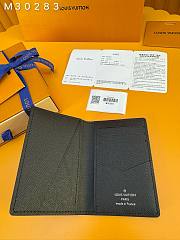 Louis Vuitton LV Pocket Organizer Black Wallet 7.5x11.1x1cm - 2