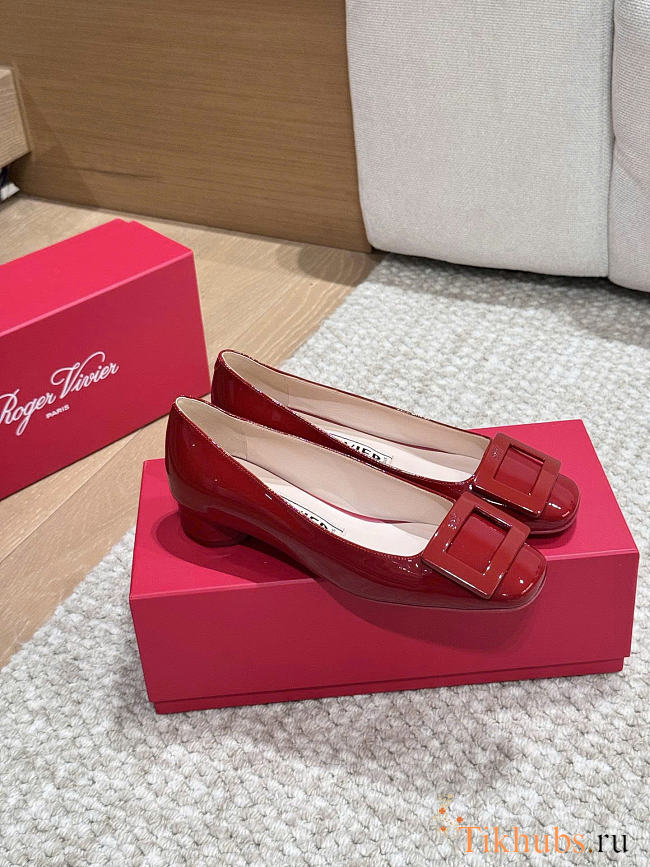 Roger Vivier Red Patent Pump - 1