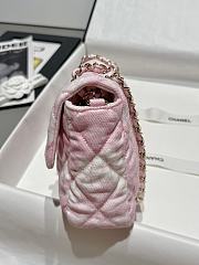Chanel Flap Bag Denim Gold White & Pink 25cm - 6