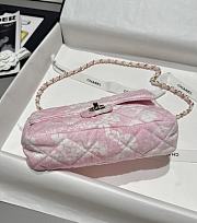 Chanel Flap Bag Denim Gold White & Pink 25cm - 5