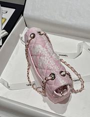 Chanel Flap Bag Denim Gold White & Pink 25cm - 4