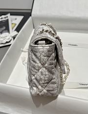 Chanel Flap Bag Denim Gold White & Grey 25cm - 6