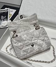 Chanel Flap Bag Denim Gold White & Grey 25cm - 3