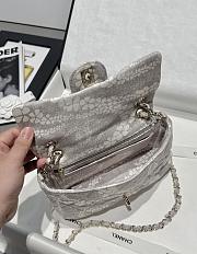 Chanel Flap Bag Denim Gold White & Grey 25cm - 2