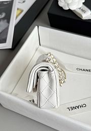 Chanel Flap Bag Mini with Hook Lambskin Gold White 12.5x8x5cm - 6
