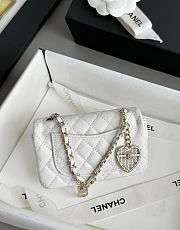 Chanel Flap Bag Mini with Hook Lambskin Gold White 12.5x8x5cm - 4
