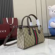 Gucci Ophidia Small Tote Bag Beige Brown 25.5x18x10.5cm - 3