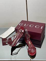 Gucci Women's Thong Sandal with Bamboo Burgundy - 5